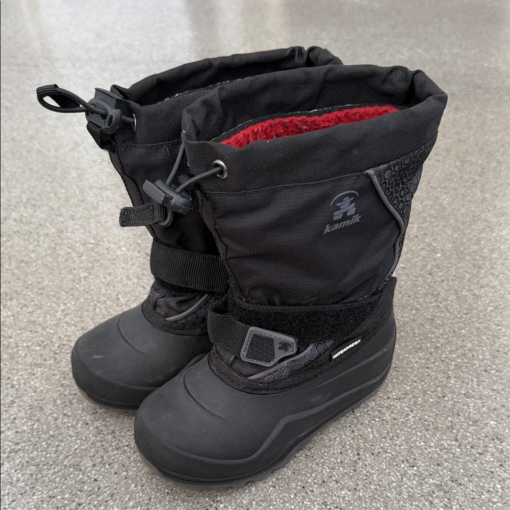 Kamik Black Boots with Red Lining
